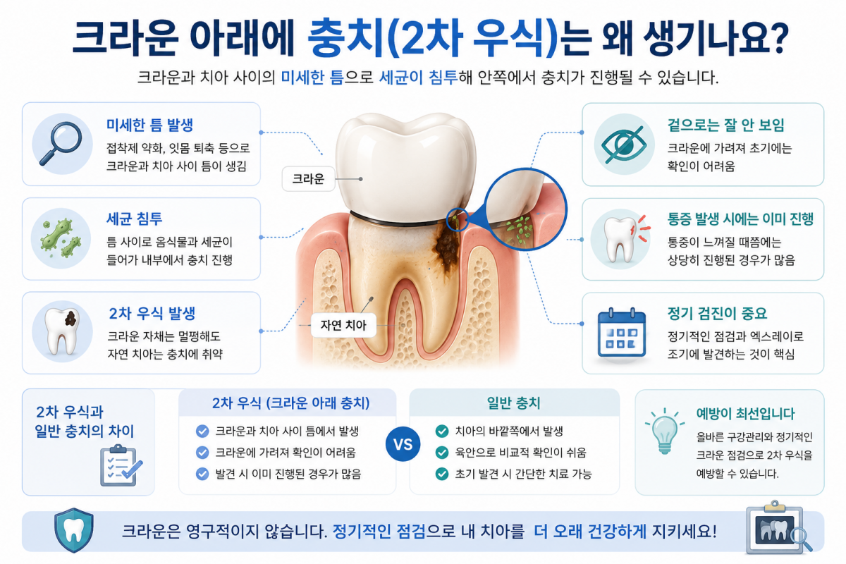 크라운 교체 시기를 알리는 신호 - 춘천서울부부치과